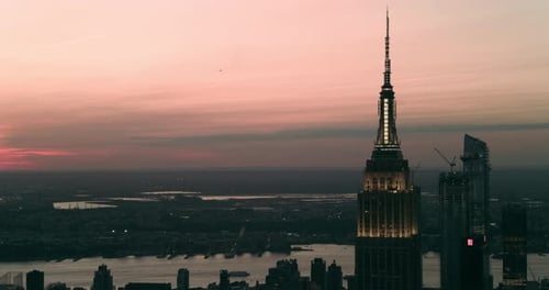 New York Sunset Aerial Empire State