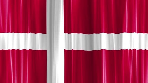 Seamless Looping Danish Flag Fabric Waving Animation