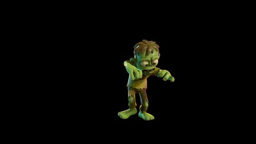 Stylized 3D Zombie Character Walking Loop Animation