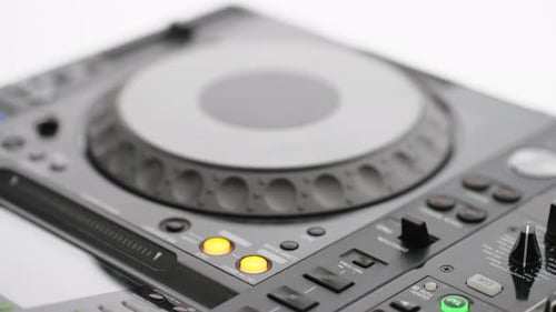 DJ Mixer Mixing Board Close Up with Lights