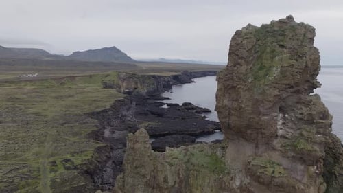 Misty Coastal Cliffs of Iceland