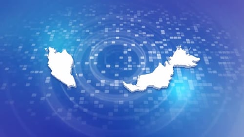 Modern Digital Map Reveal of Malaysia