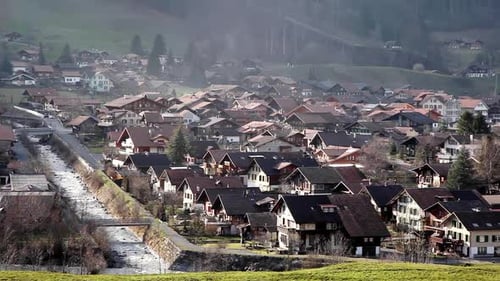 Highland residences of Interlaken town Switzerland