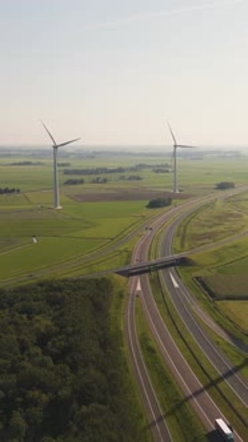 Modern Wind Turbines In Renewable Energy Field Hd