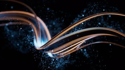 Flowing curve and particles background