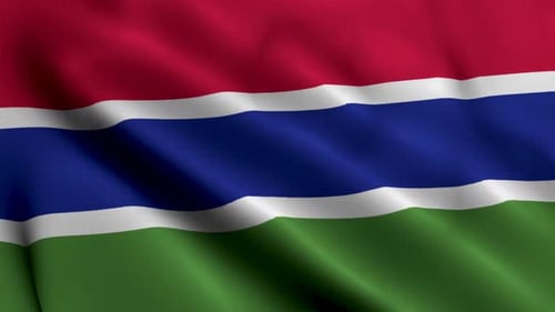 Realistic Fabric Waving Flag of The Gambia Loop
