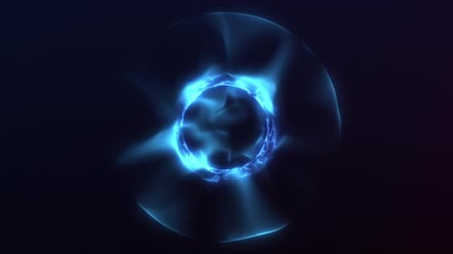 Abstract Glowing Blue Energy Sphere Particle Animation Loop