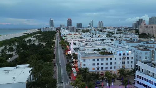 Miami Beach Aerial View of Miami Beach City in Florida