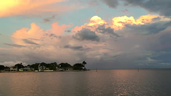 Brilliant Sunlight Diffused Through Clouds and Reflecting off Water in ...