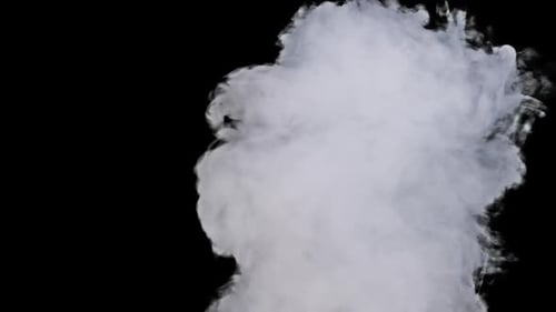 White Smoke with Alpha Channel in Slow Motion Explosion Steam