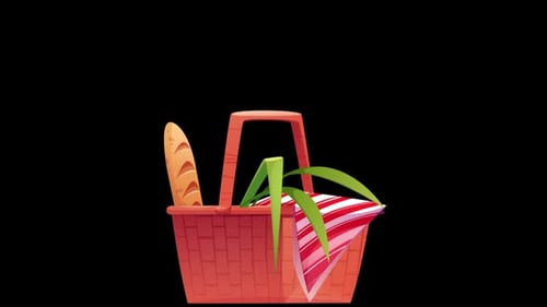 Picnic Basket Animation Alpha Channel