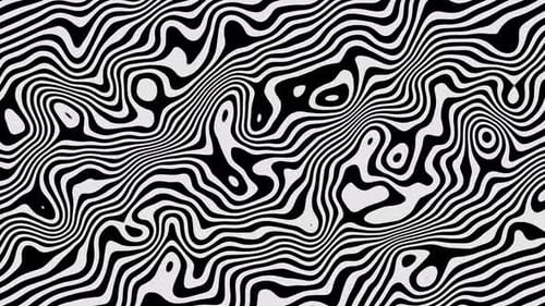 Abstract Hypnotic Morphing Black and White Wavy Line Pattern