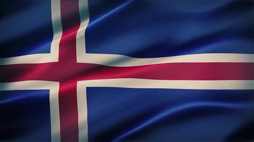 Dynamic Waving Flag of Iceland for National Identity