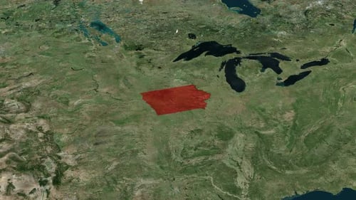 Clean Animation Revealing Iowa State Map