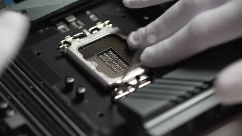 Installing CPU on Computer Motherboard Socket