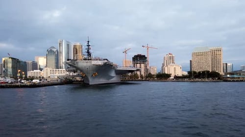 Military boat at the port of San Diego, California