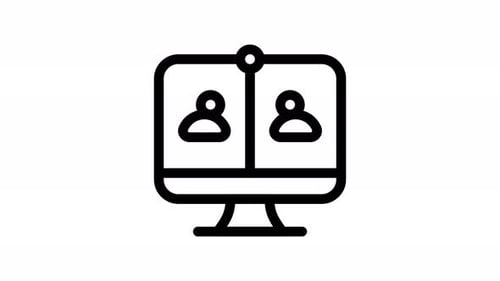 animation d'icônes de ligne de vidéoconférence