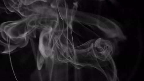 Ethereal White Smoke Drifting on Black Background
