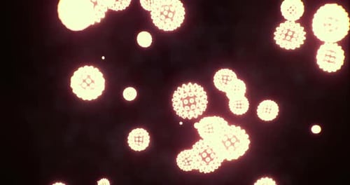 Floating Glowing Microorganisms Particles Animated Background