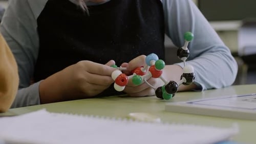 Children Assembling Molecular Model in Science Classroom