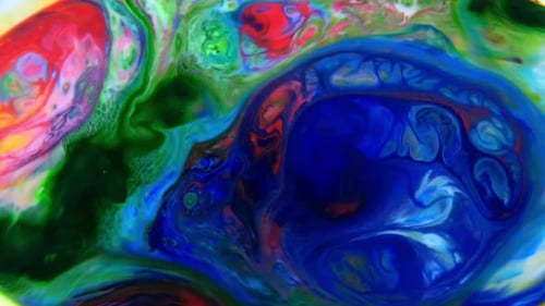 Abstract Colorful Paint Swirls and Blends