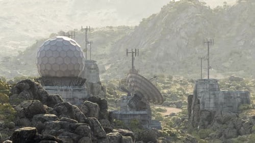 Military Base Equipped with Advanced Technology Nestled in Mountain Terrain