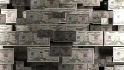 Animation en boucle de cinquante dollars