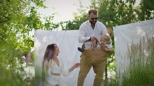 Loving Family Portrait in a Rural Setting