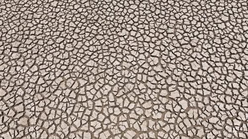 Aerial drone view of parched earth.