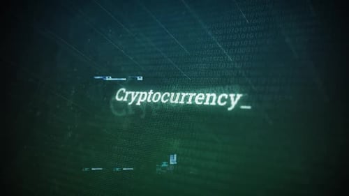 Crypto-monnaie sur un message d'écran numérique sur des écrans d'ordinateur V03