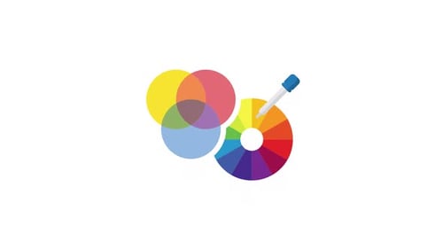 Animated Flat Design Color Wheel and Swatches Reveal