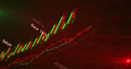 Stock exchange in the world charts and graphs diagram