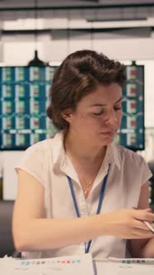Vertical Video Female Worker Documenting Essential Ideas and Writing on Notebook