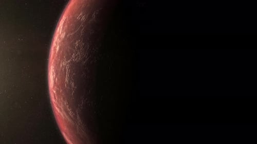 Cinematic motion render of sci fi space alien planet 09