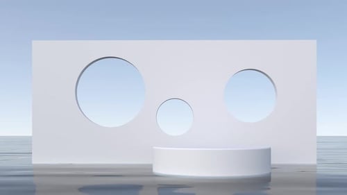 Product Presentation Podium Cylinder Sea Able to Loop