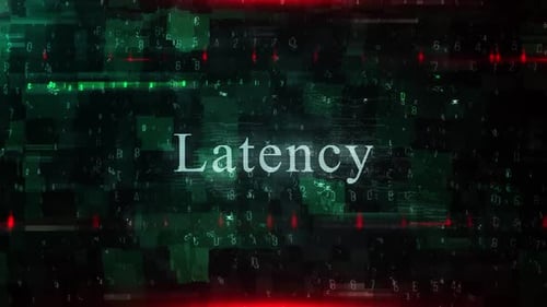 Animação de texto de latência com fundo digital