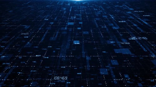 Futuristic Digital Data Grid Animation Background