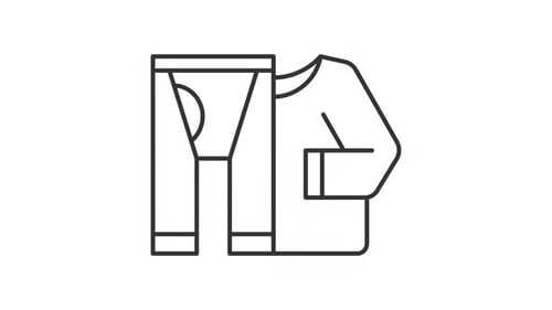 Animated Outline Drawing of Clothing and Underwear Reveal