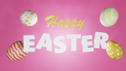 Happy Easter Title Reveal with Floating Decorative Eggs
