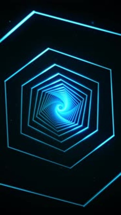Abstract Neon Geometric Tunnel Background