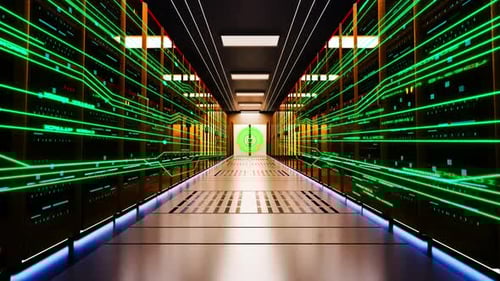 Futuristic Neon Data Center Network Animation