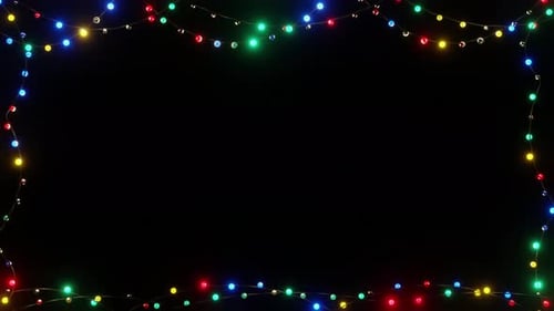 Festive Blinking String Lights Border Animation