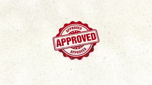 Approved Circle Golden Red Rubber Stamp Seal