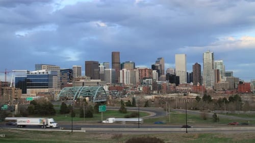 Denver Skyline Establishing Shot Time Lapse