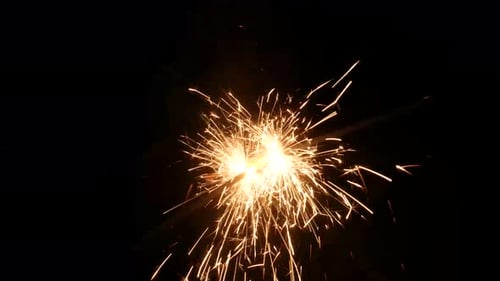 Sparklers Burning Brightly in the Dark