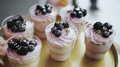Candy Bar Wedding Candy Buffet Tasty Dessert with Blueberries and Blackberry Closeup Delicious Candy