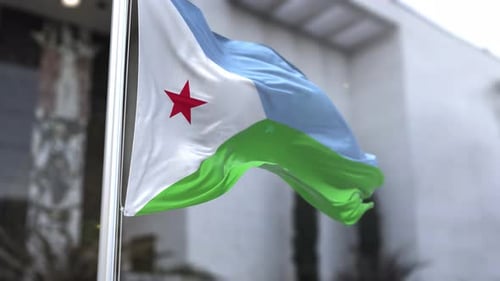 Realistic Waving Flag of Djibouti Animation