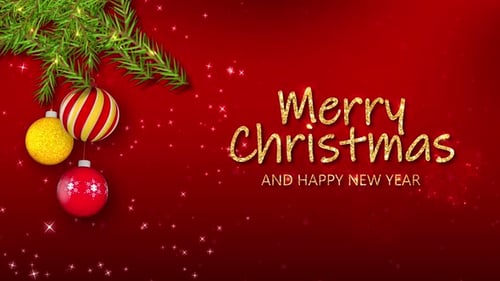 Merry Christmas and Happy New Year Festive Greeting Animation