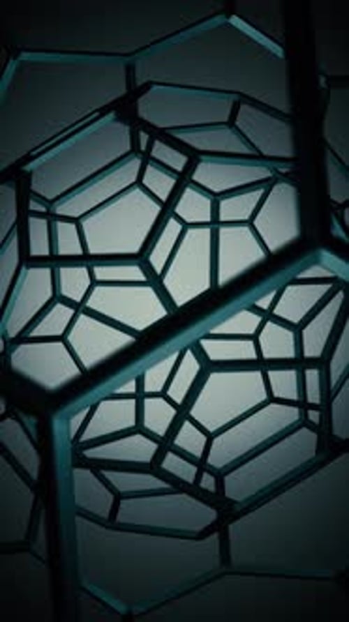 Vidéo verticale - Fond abstrait de cage métallique sombre