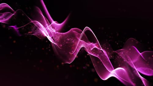 Abstract Digital Waveform with Glowing Particles Background